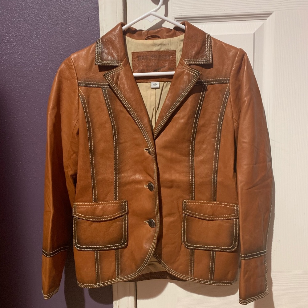 Leather True Religion Jacket